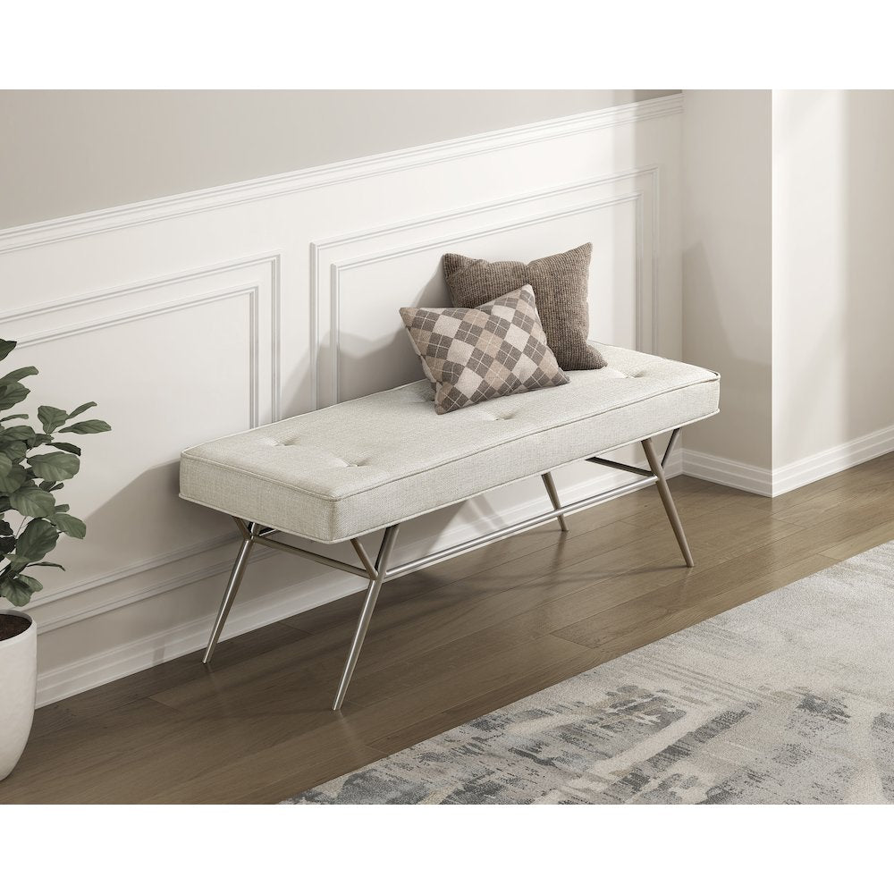 Warren Textured Bench in Beige
