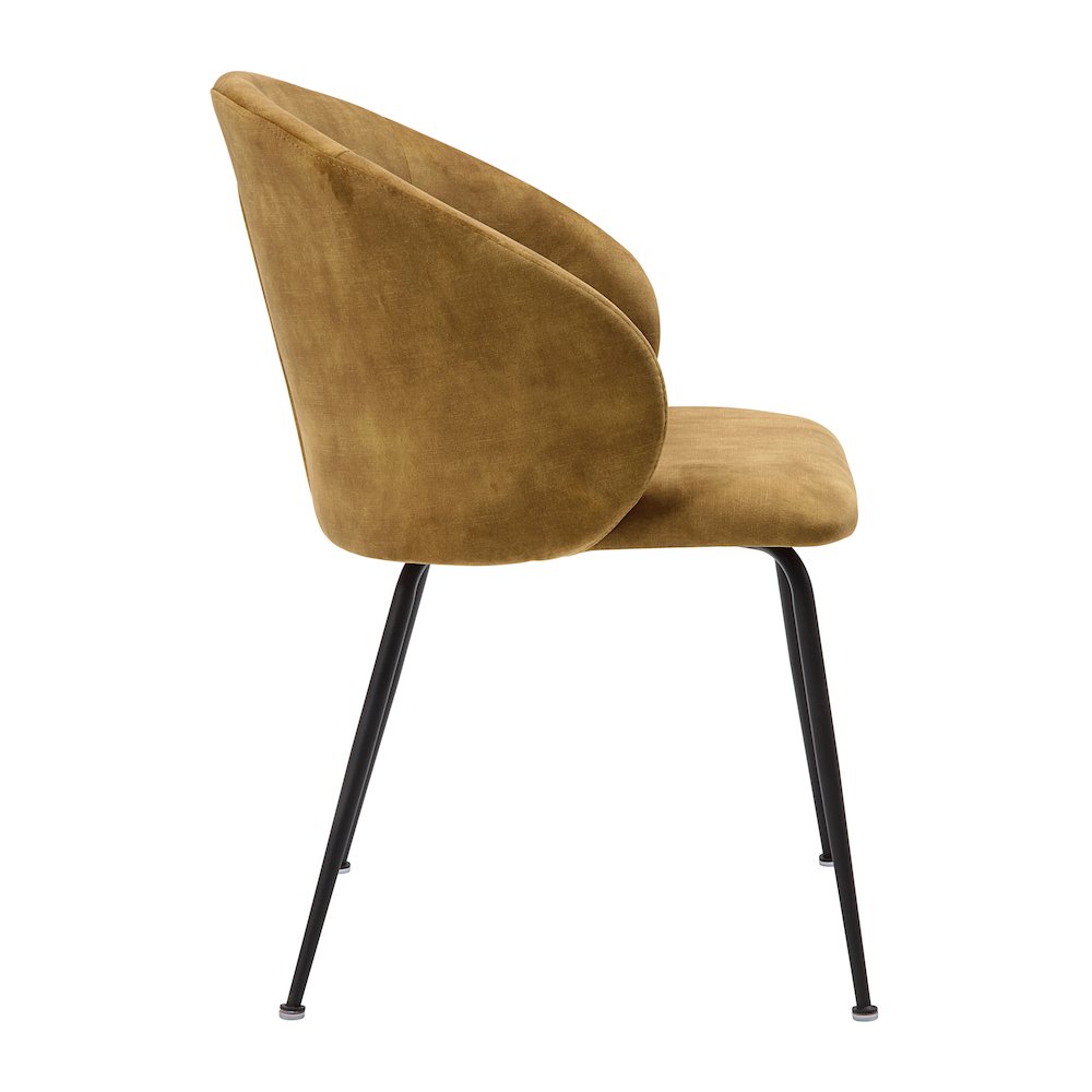 Cosimo Velvet Dining Room Side Chair, set of 2 in Mustard