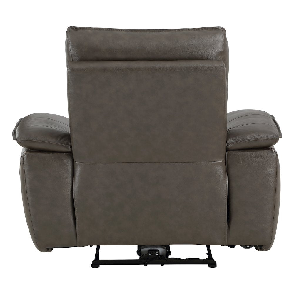 Maroni Leather Power Reclining Chair With Power Headrest In Dark Brown