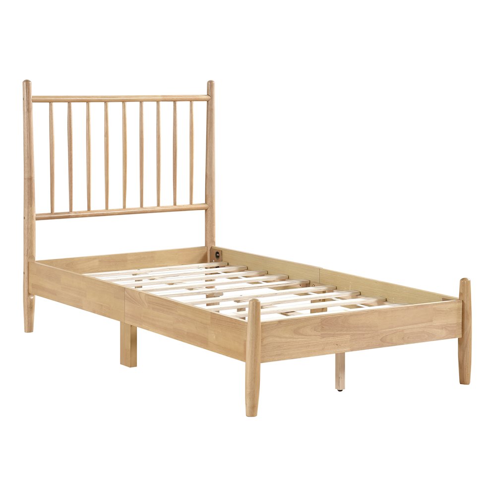 Brickell Rubberwood Twin Platform Bed in Natural