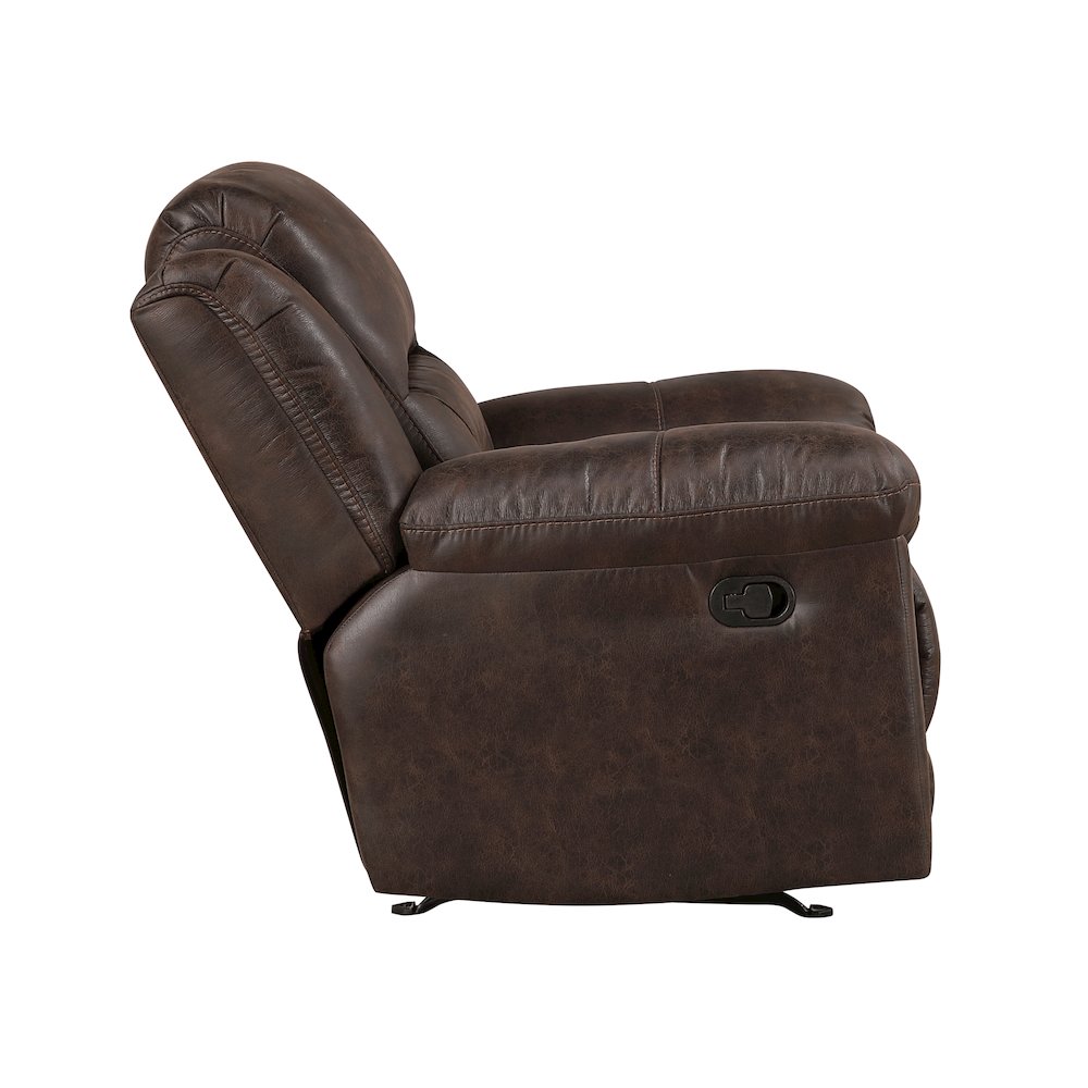 Lexicon Hazen Microfiber Rocker Reclining Chair in Dark Brown