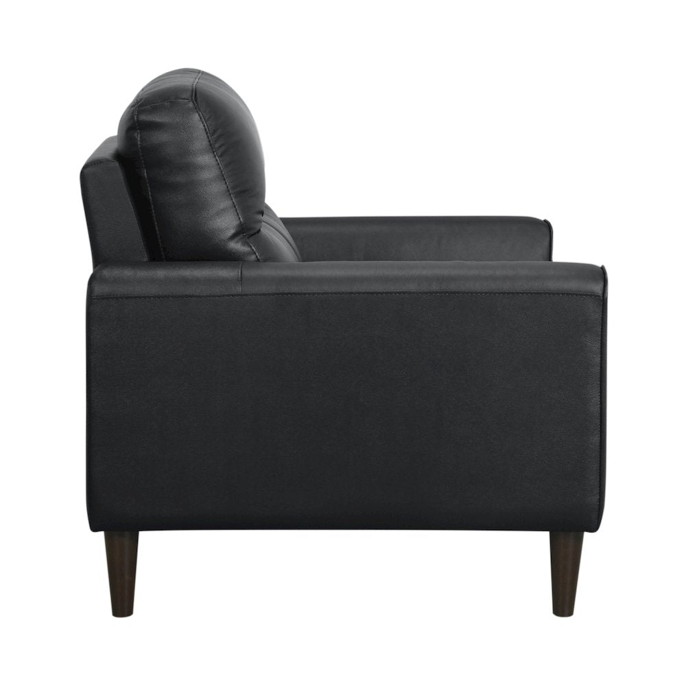 Lewes Leather Arm Chair In Black