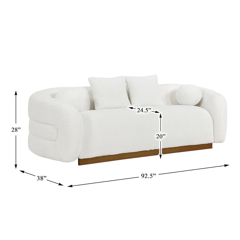 Lexicon Novella Sherpa Sofa in White