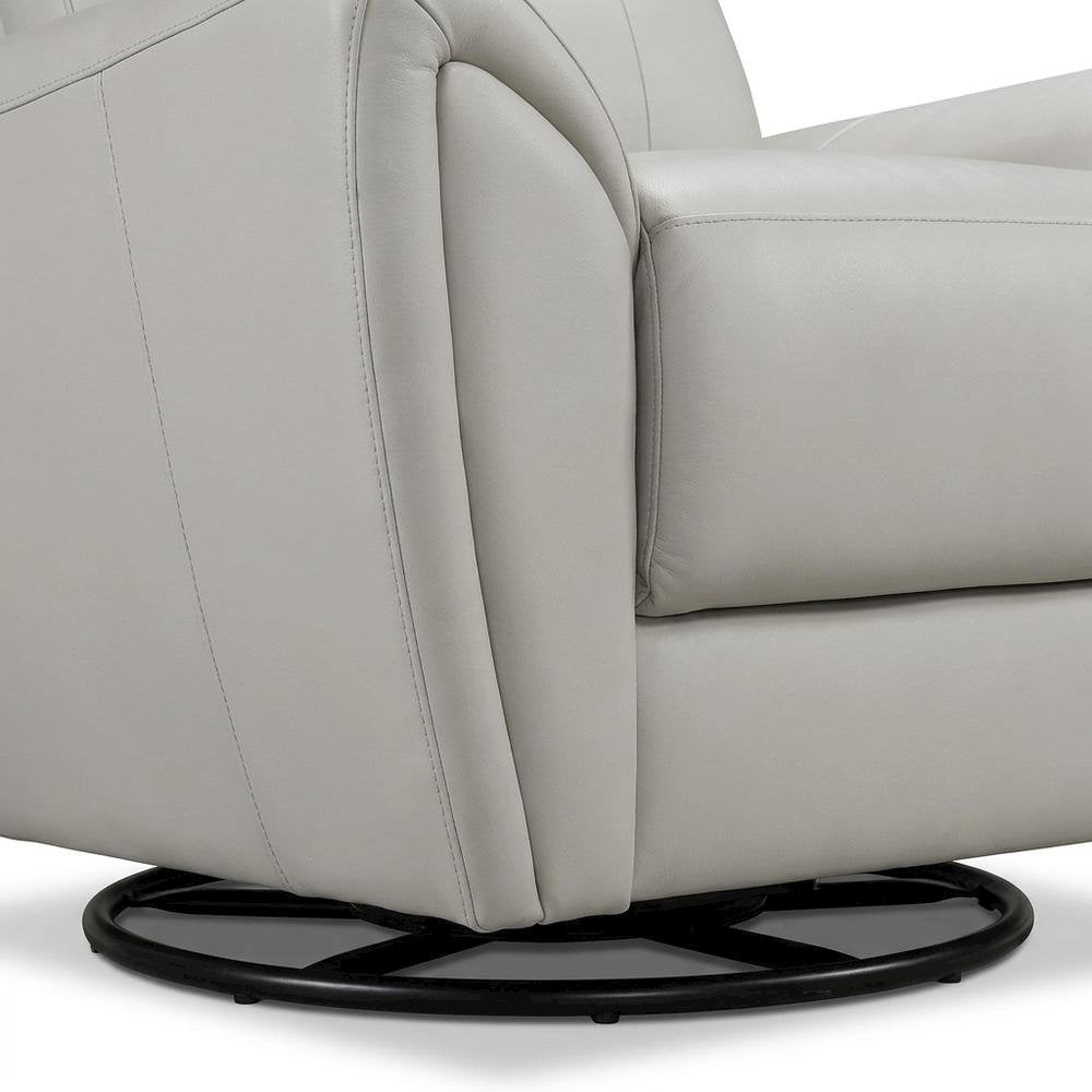 Leather Swivel Glider Recliner Chair for Living Room and Nursery, Gray