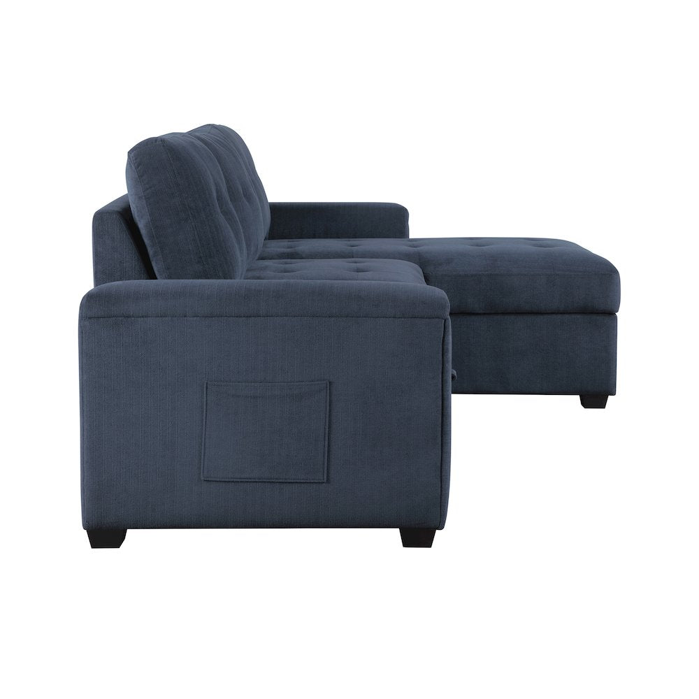 Lexicon Barbara Textured Reversible Sectional in Blue