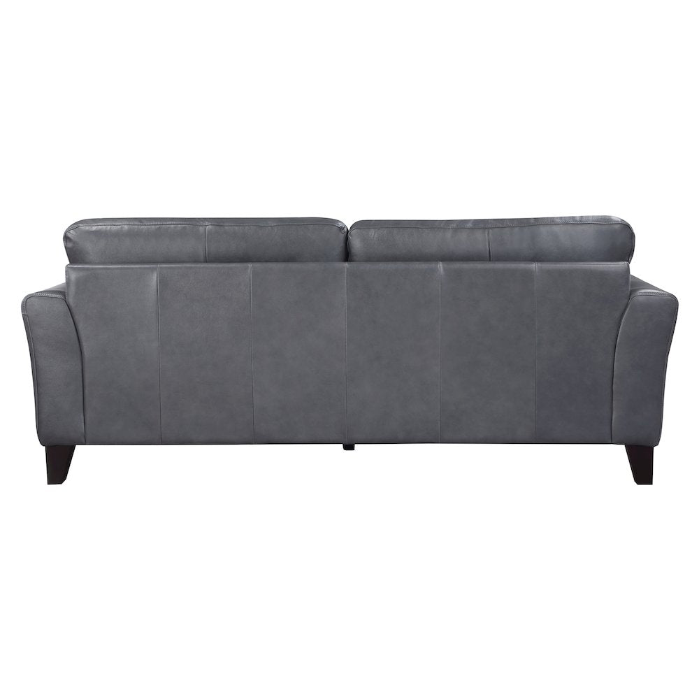 Thierry Leather Sofa In Burnish Gray