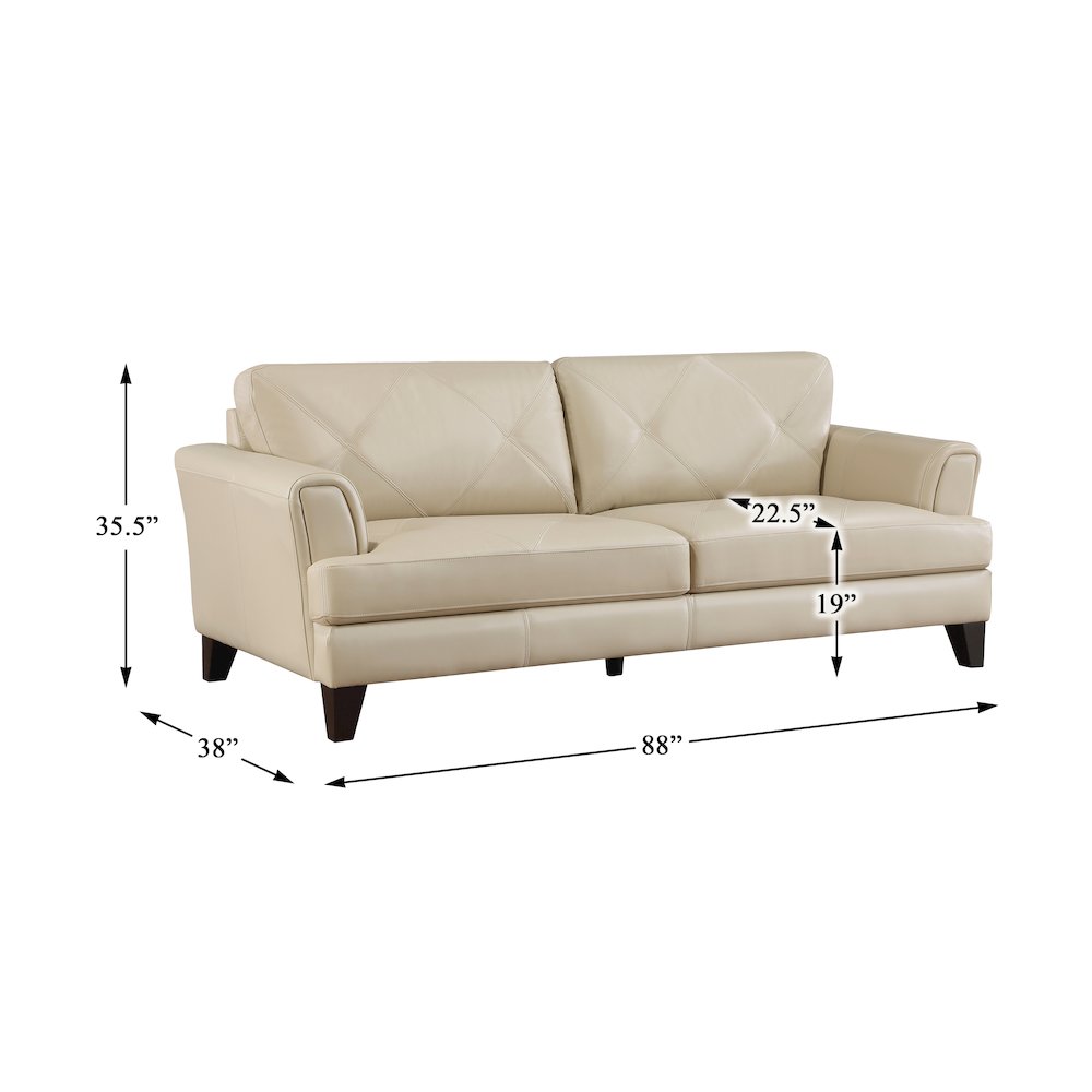 Thierry Leather Sofa In Cream