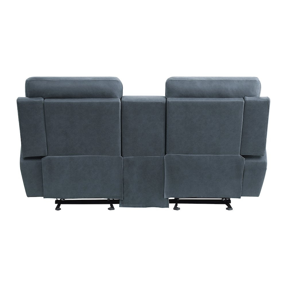 Clifton Microfiber Double Glider Reclining Love Seat In Blue