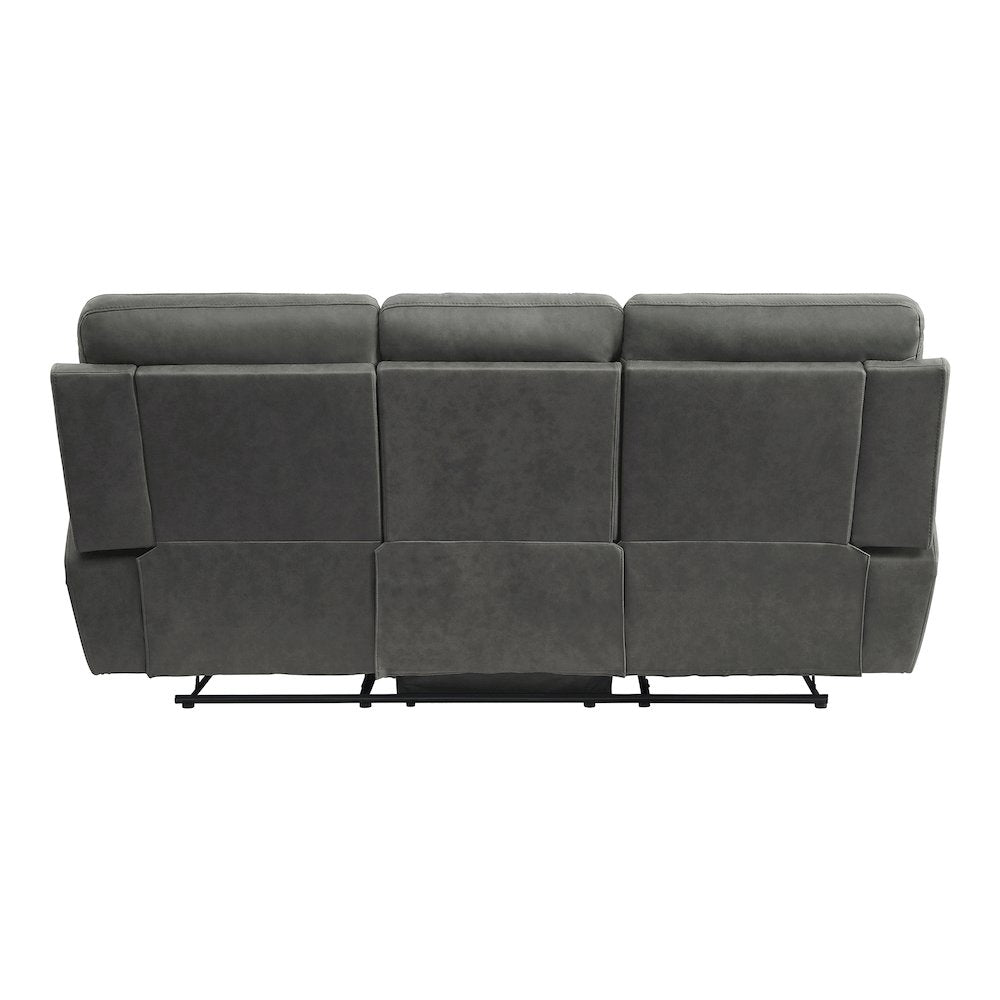 Clifton Microfiber Double Reclining Sofa In Pewter