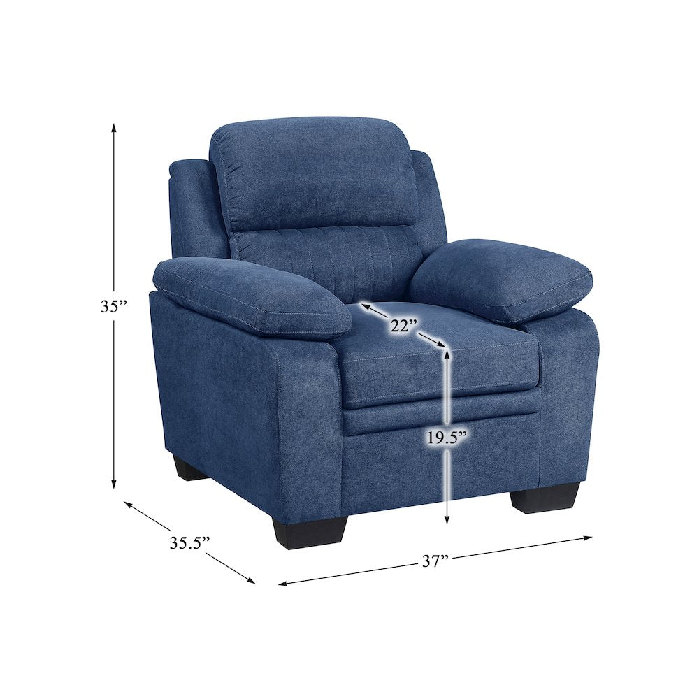 Holleman Textured Fabric Arm Chair In Blue