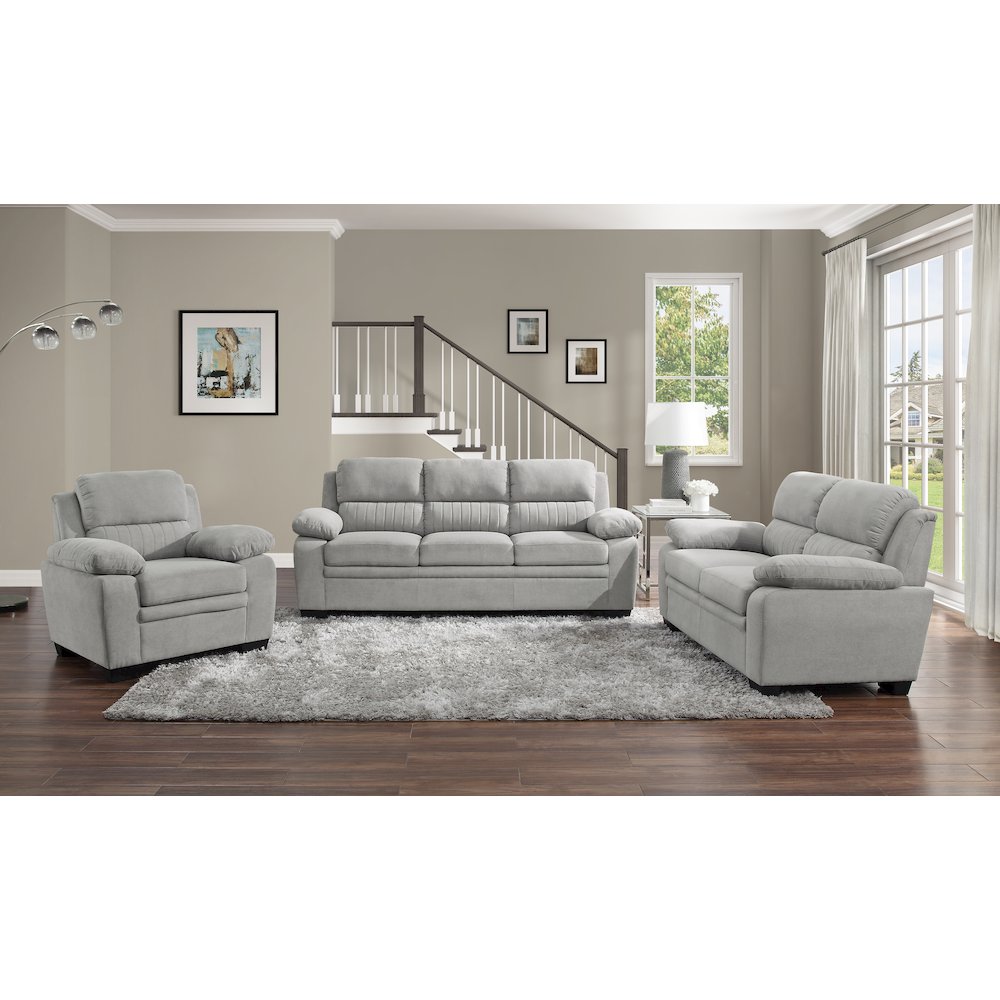 Holleman Textured Fabric Arm Chair In Gray