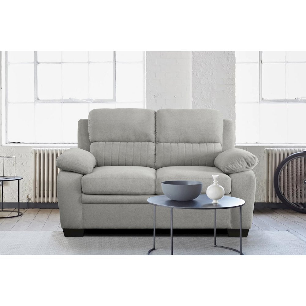 Holleman Textured Fabric Love Seat In Gray
