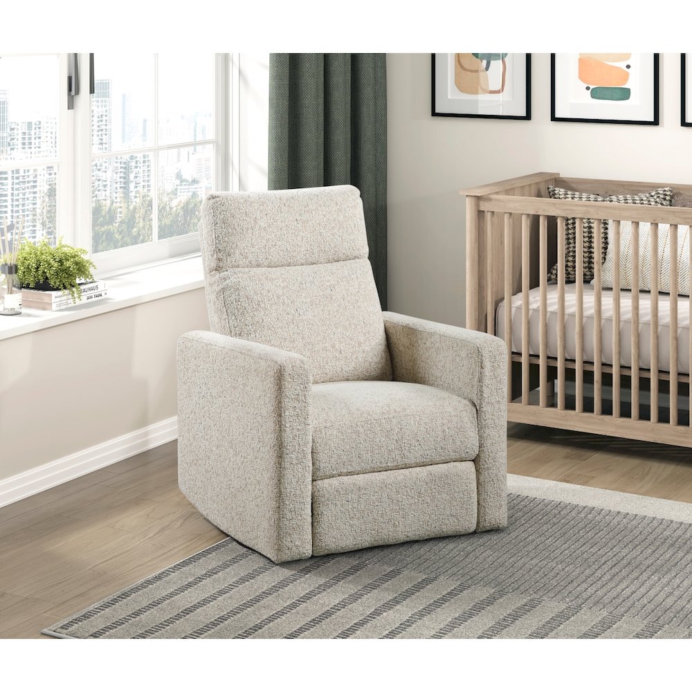 Lexicon Olathe Chenille Swivel Glider Reclining Chair in Quartz