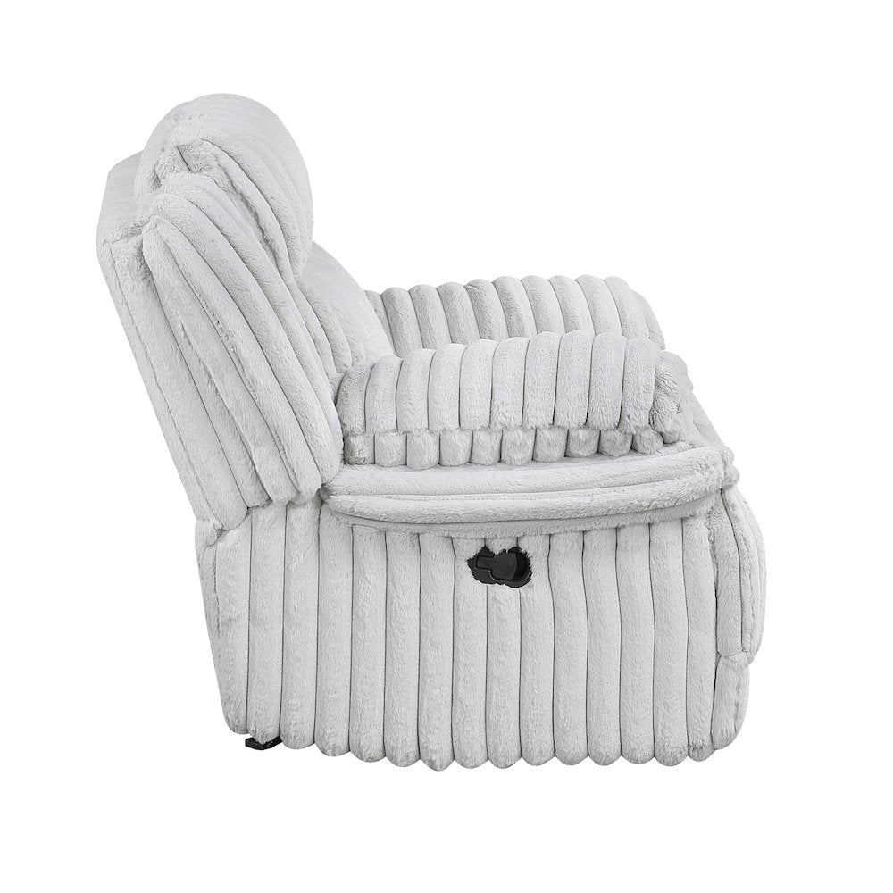 Lexicon Goodland Corduroy Glider Reclining Chair in Gray