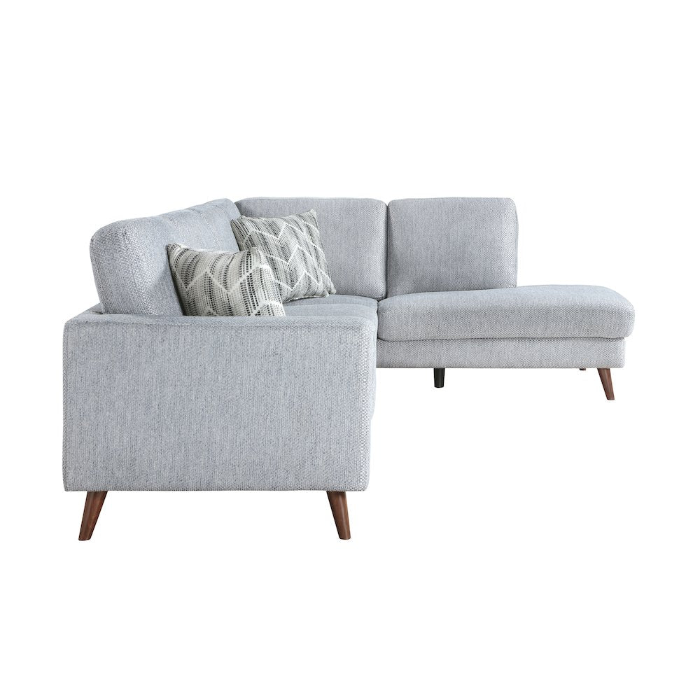 Lexicon Broadway Chenille 2-Piece Sectional with Right Chaise in Blue-Gray