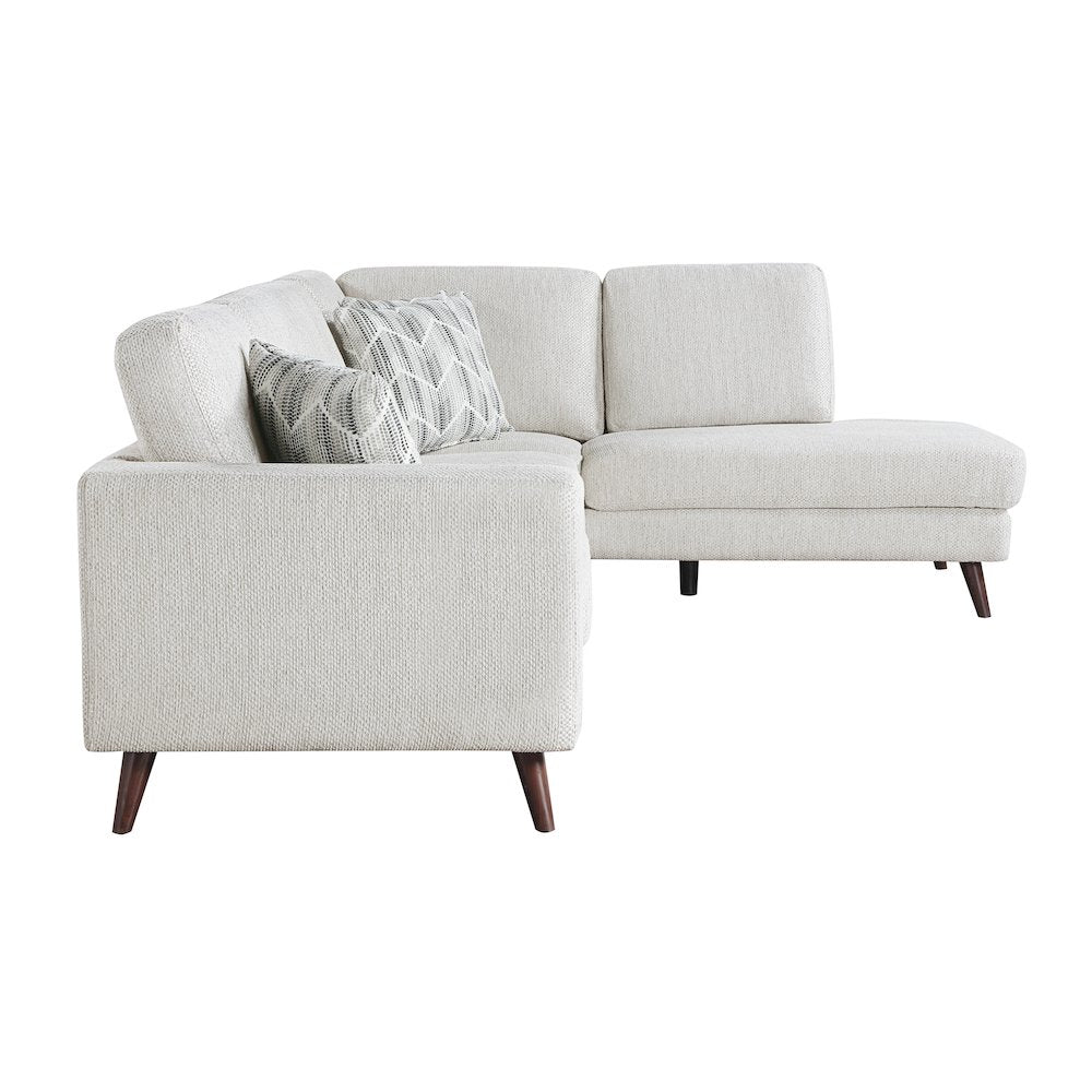 Lexicon Broadway Chenille 2-Piece Sectional with Right Chaise in Silver Cloud