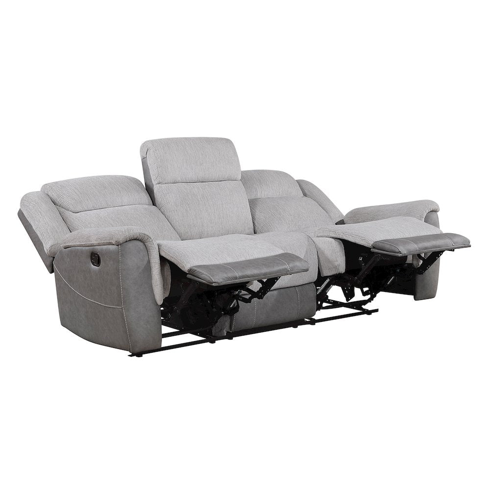 Lexicon Harriette Chenille Double Reclining Sofa in Gray
