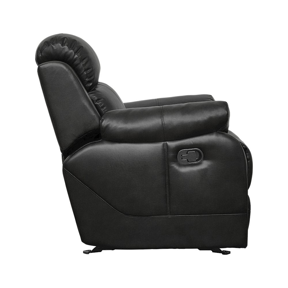 Marille Faux Leather Glider Reclining Chair In Black
