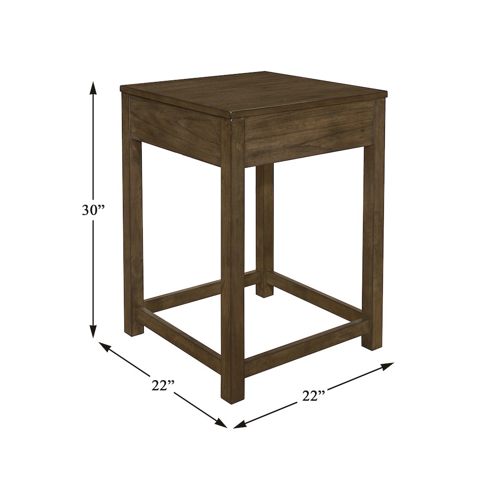 Blanche Asian Hardwood Corner in Brown Gray