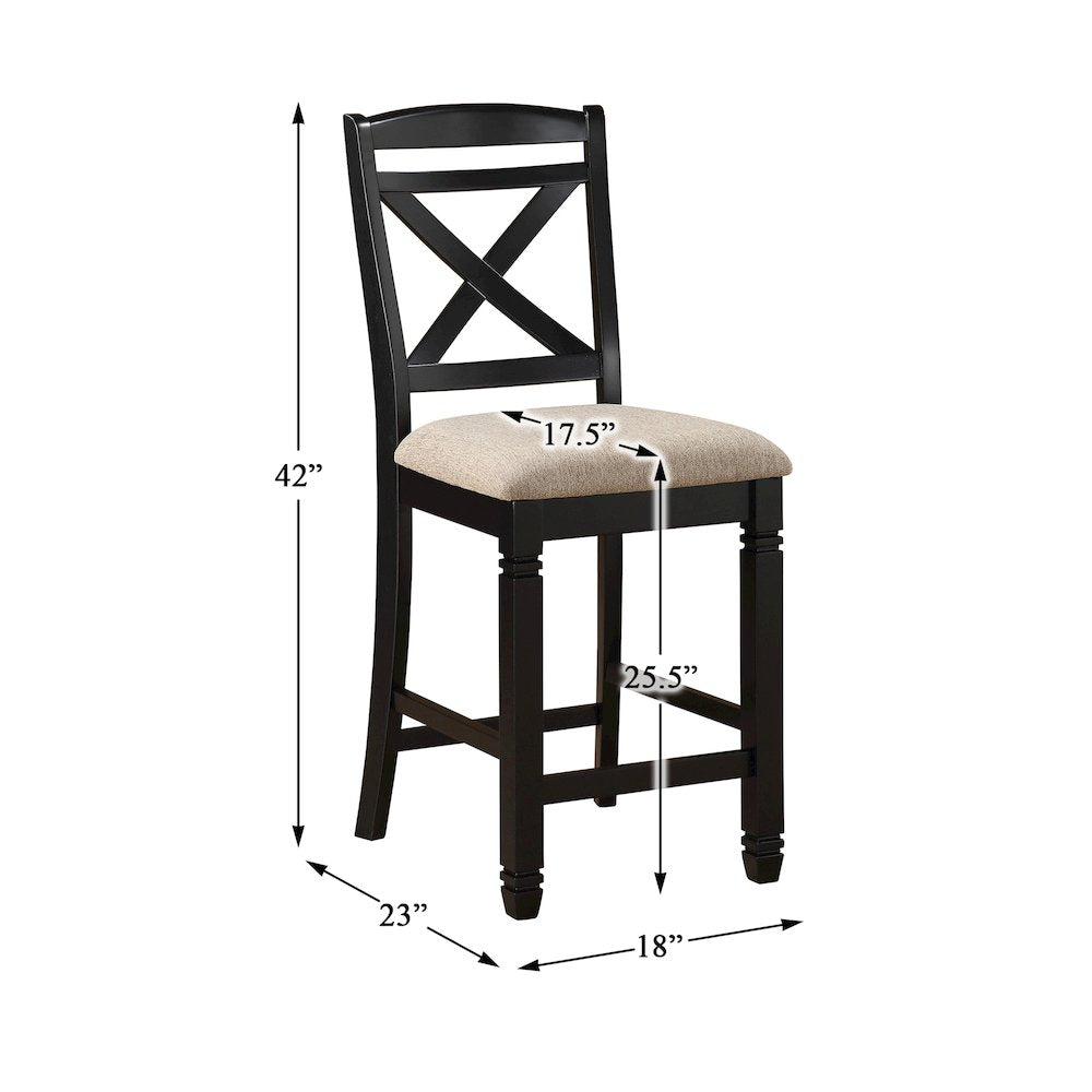 Baywater Wood Counter Height Dining Chair, set of 2 in Beige