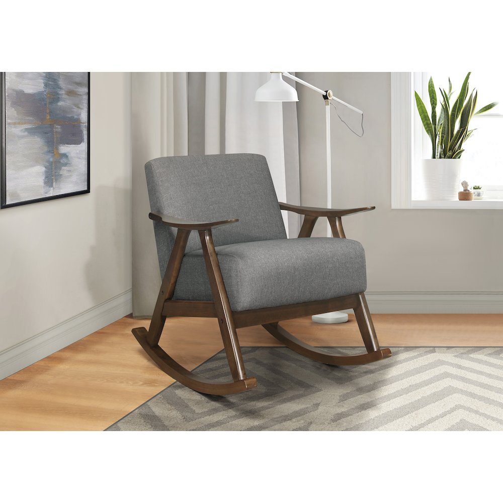 Waithe Textured Rocking Chair in Gray