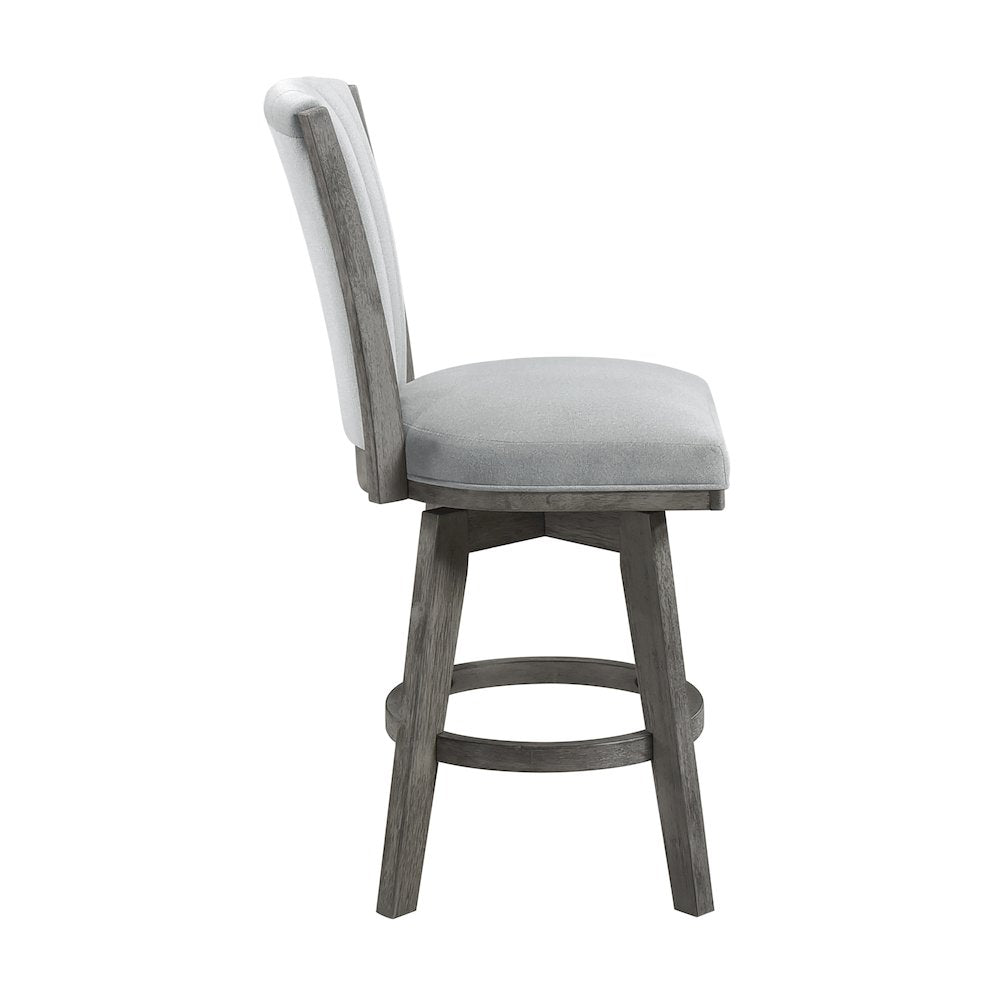 Corvallis Velvet Counter Height Swivel Stool, set of 2 in Gray
