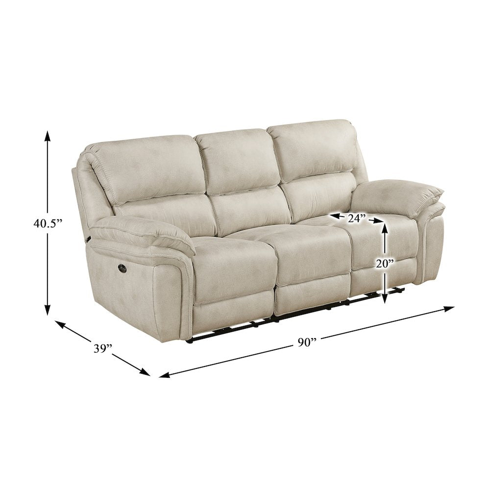 Proctor Microfiber 2pc Set: Sofa, Love (Power) in Sand