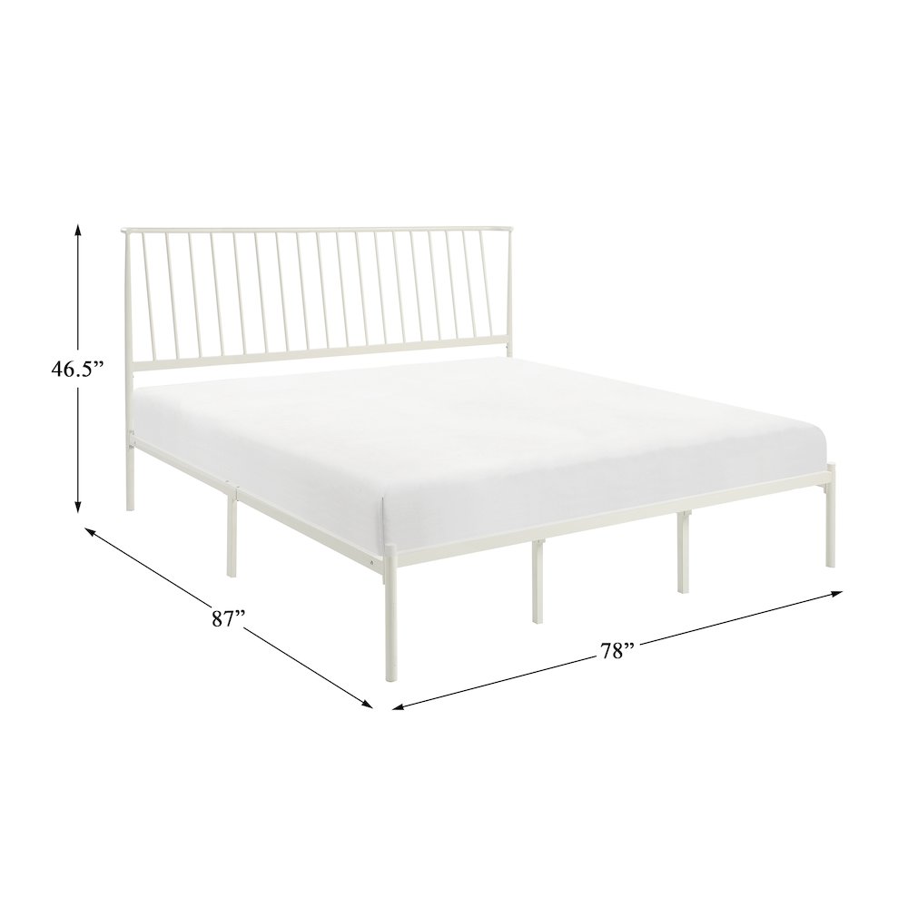 Augusta Metal Eastern King Metal Platform Bed in White