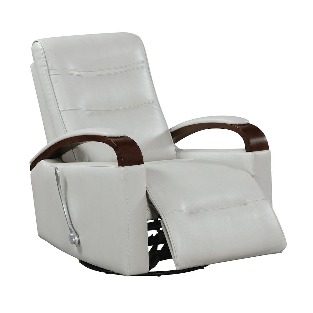 Margot Faux Leather Swivel Glider Reclining Chair in Smoke