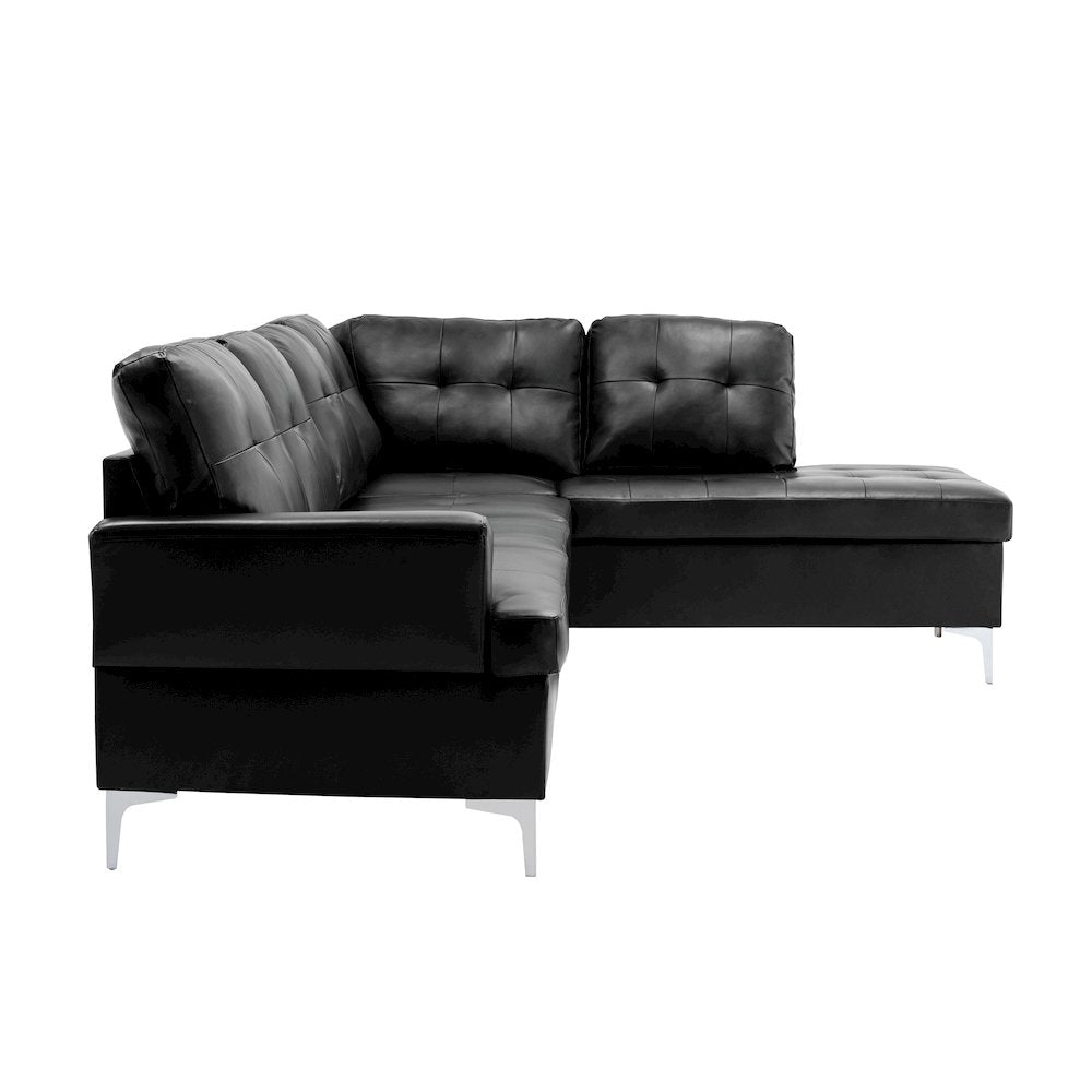 Barrington Faux Leather 2-piece set Sectional Sofa in Black
