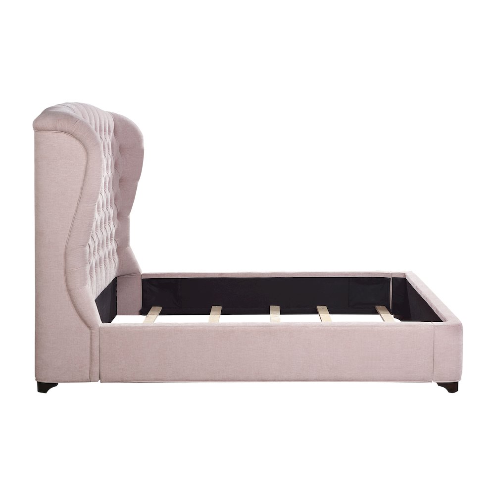 Cameo Chenille California King Upholstery Bed in Pink