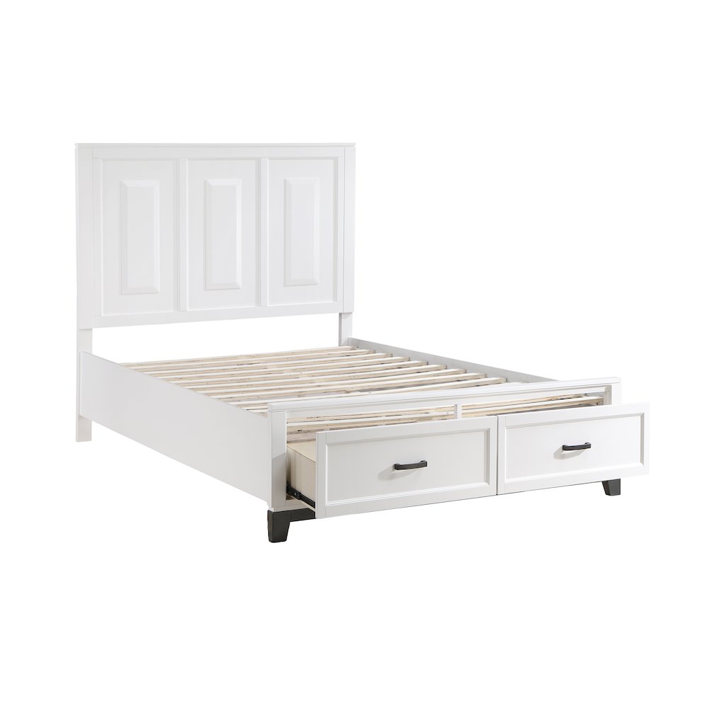 Garretson Acacia QN Pltfm Bed in 2-Tone Finish (White n Metallic Gray)