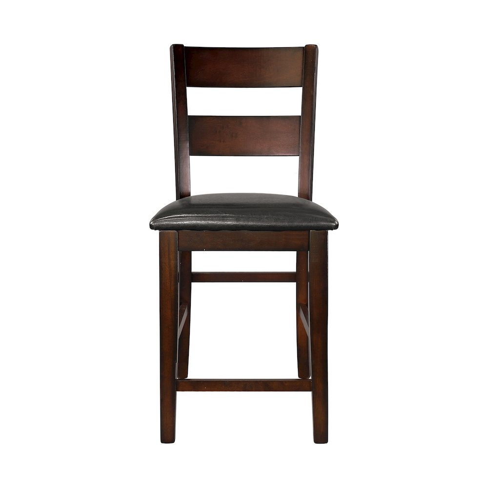 Mantello Wood Counter Height Dining Chair, set of 2 in Dark brown