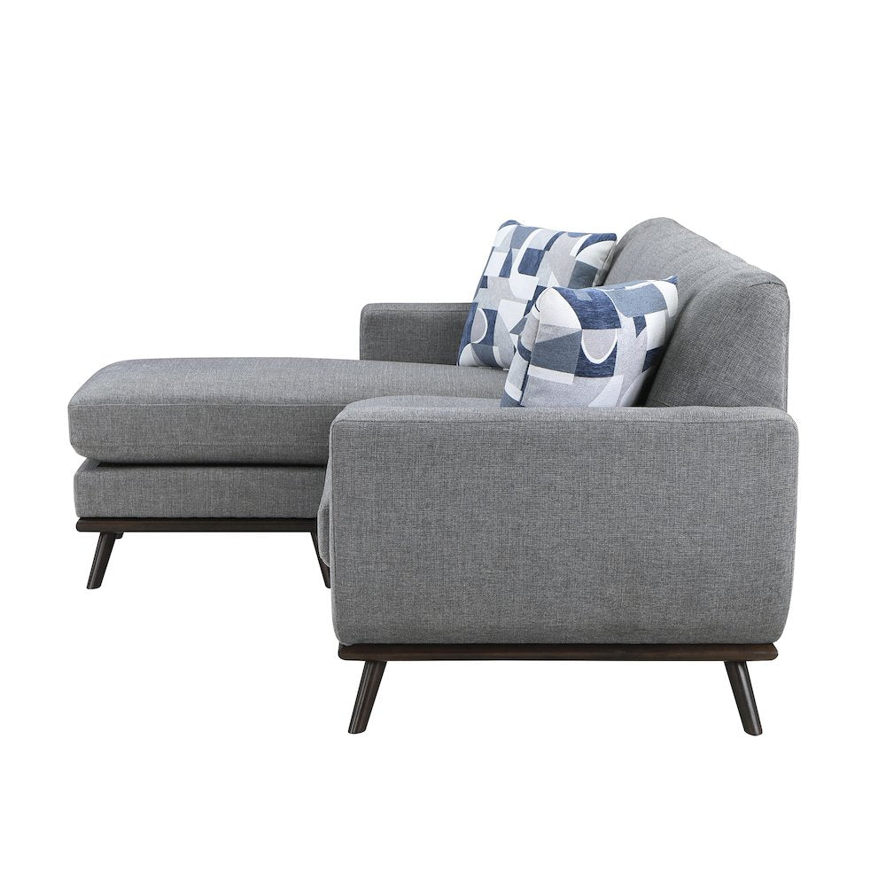 Everton Chenille Reversible Sofa Chaise in Gray
