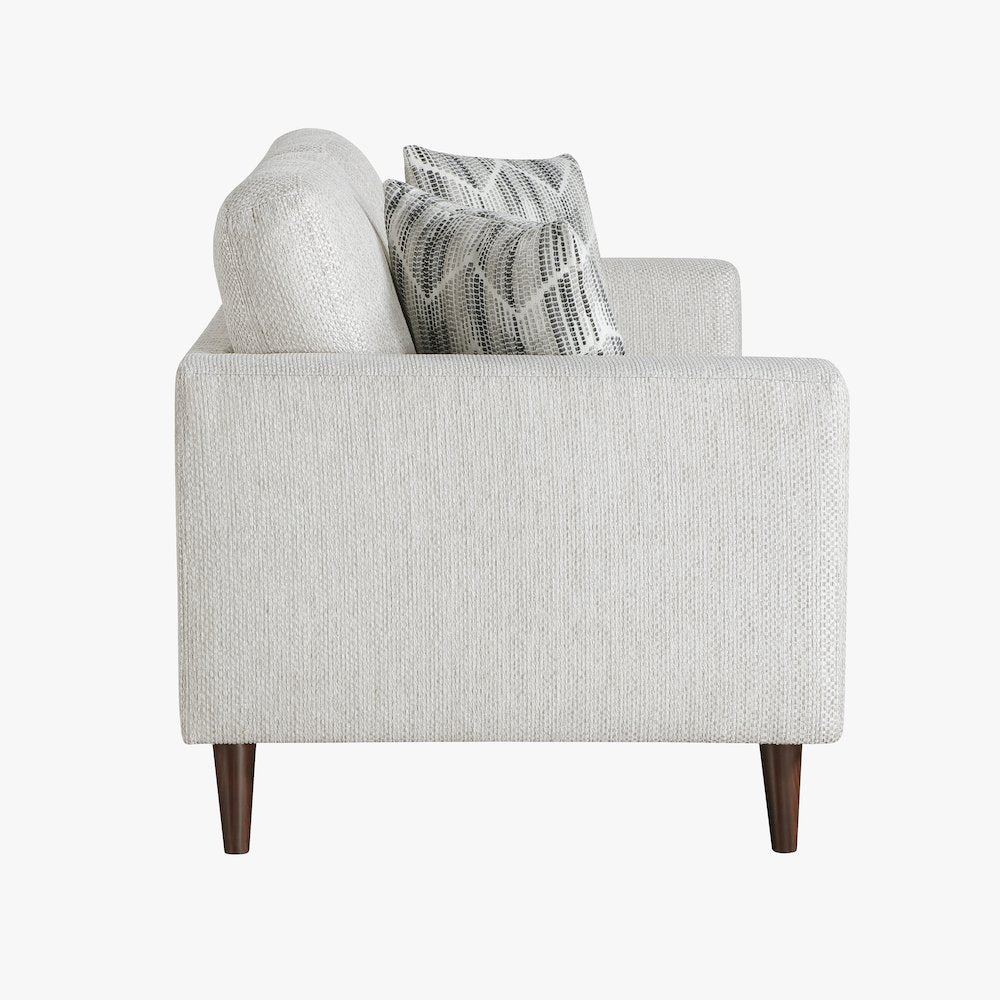 Broadway Chenille Love Seat in Silver Cloud