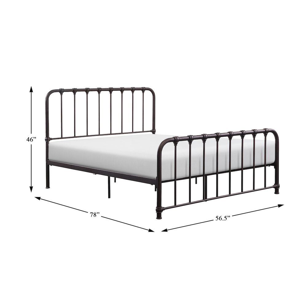 Bethany Metal Full Metal Platform Bed in Dark Bronze
