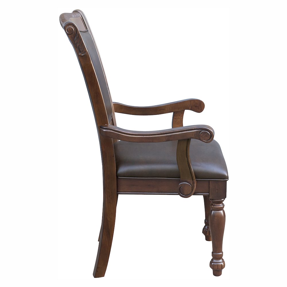 Lordsburg Wood Dining Room Arm Chair, set of 2 in Brown