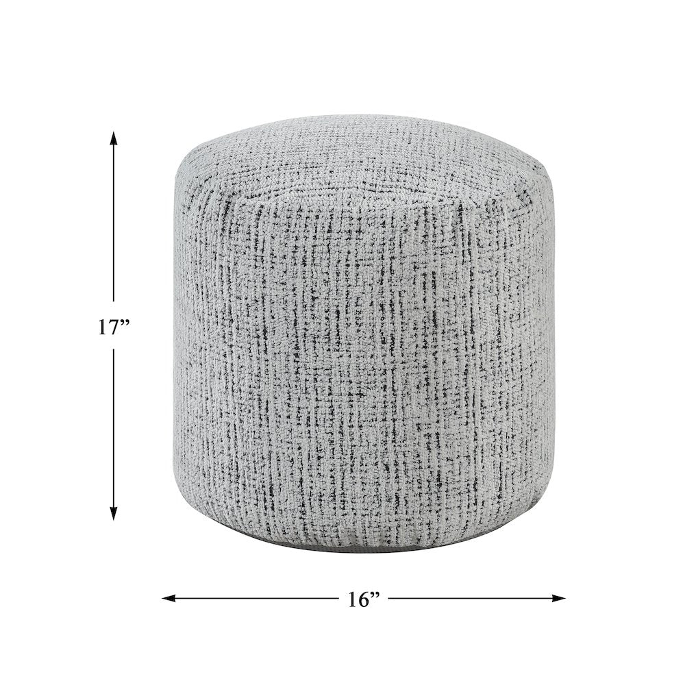 Aiken Chenille Pouf In Multi Color