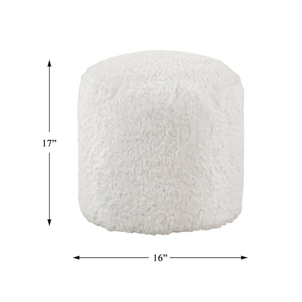 Nice Fur Pouf In Off White