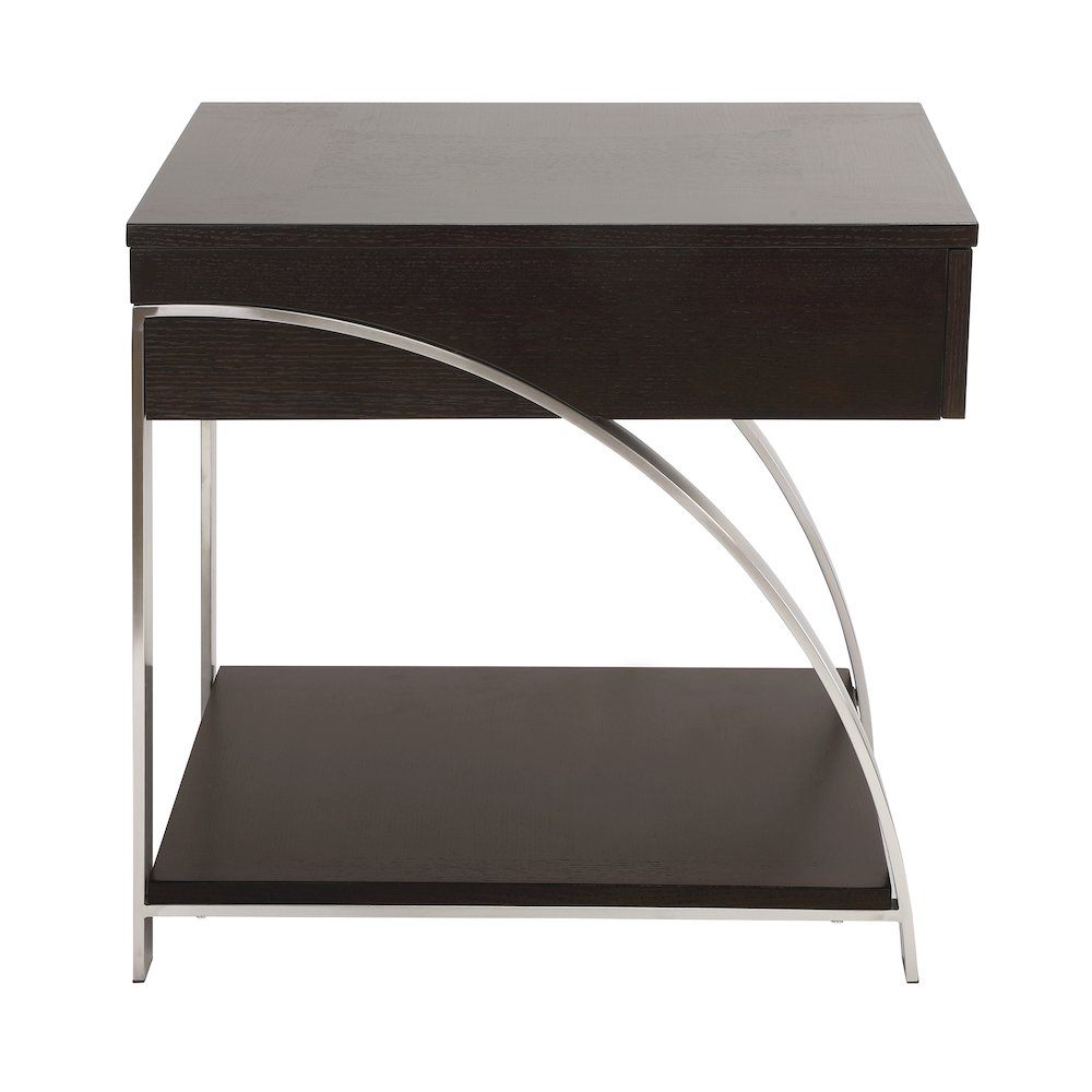 Tioga Engineered Wood End Table with Lift-Top and Storage in Espresso