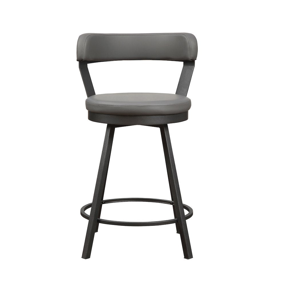 Appert Metal Swivel Counter Height Chair, set of 2 in Gray