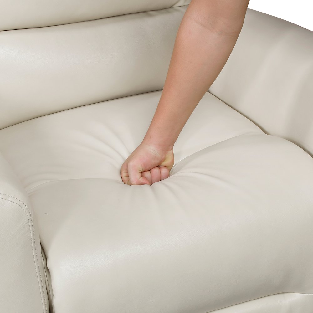 Dimitri Faux Leather Swivel Glider Reclining Chair in Beige