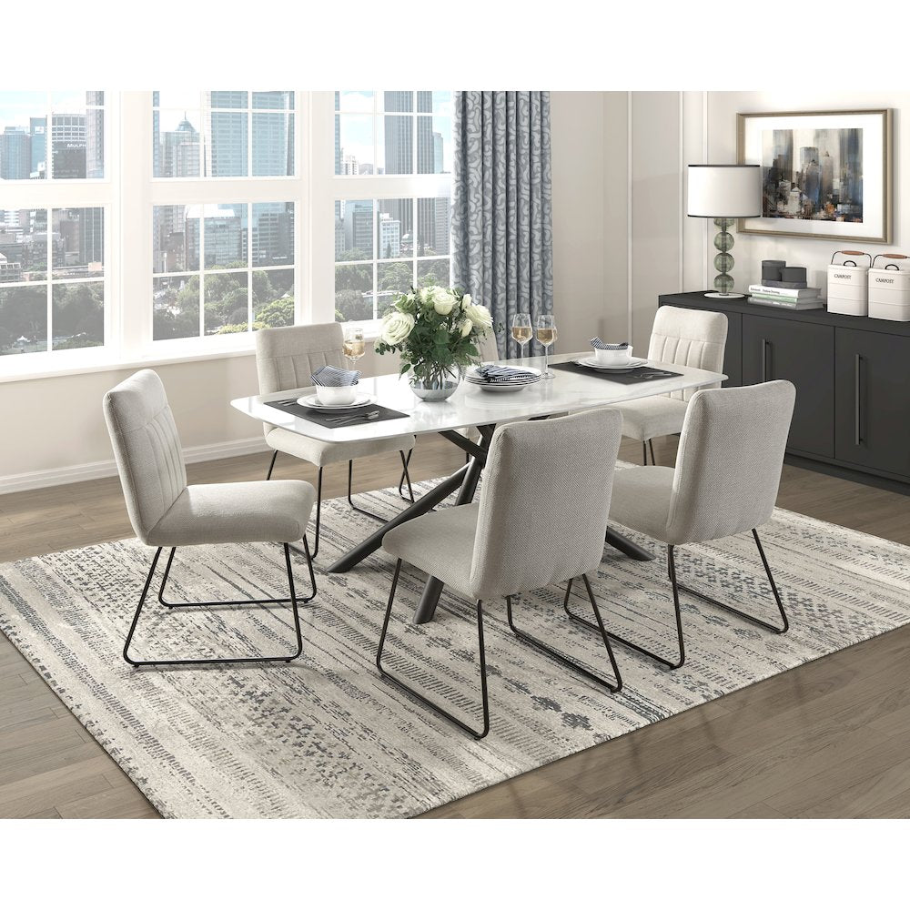 Benito Textured Dining Room Side Chair, set of 2 in Beige