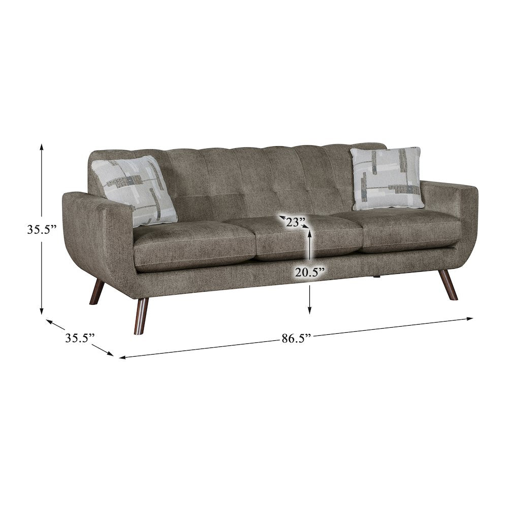 Janne Microfiber Sofa in Brown