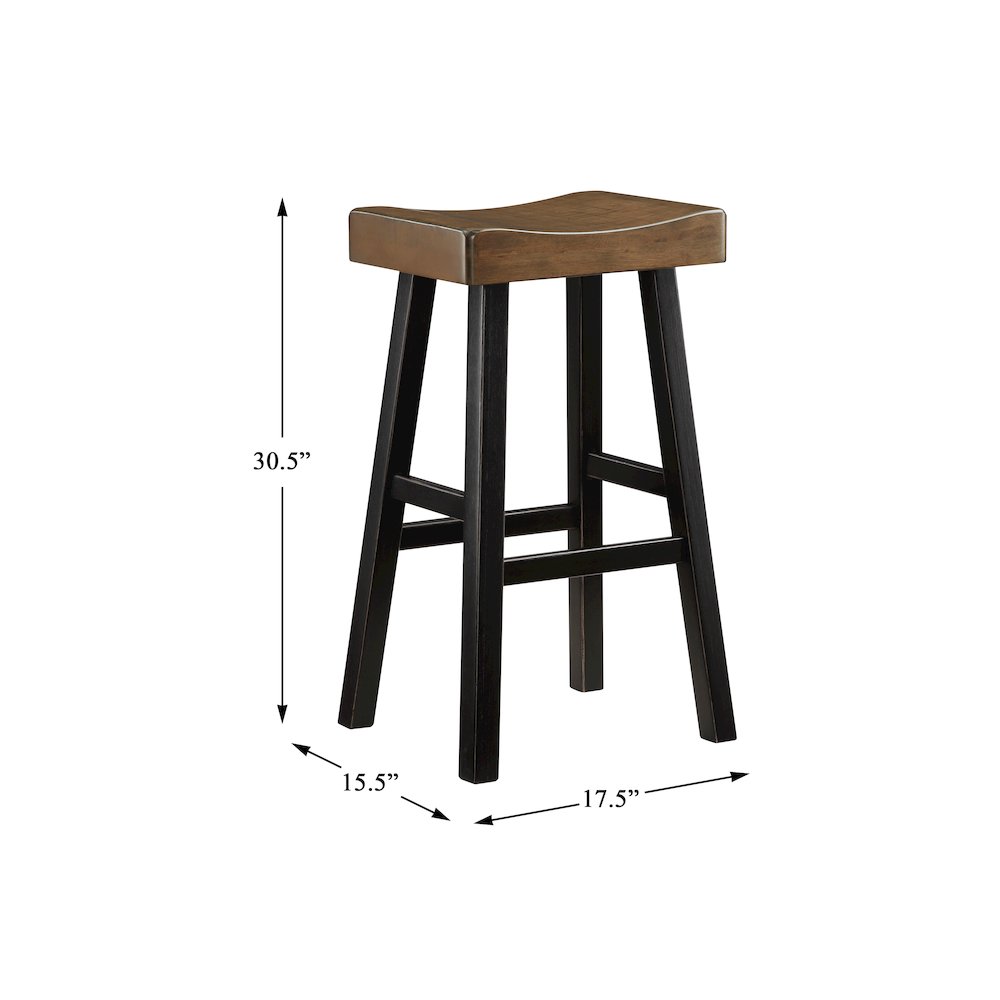 Caspian Solid Wood Pub Height Set (set of 4) in Black and Brown