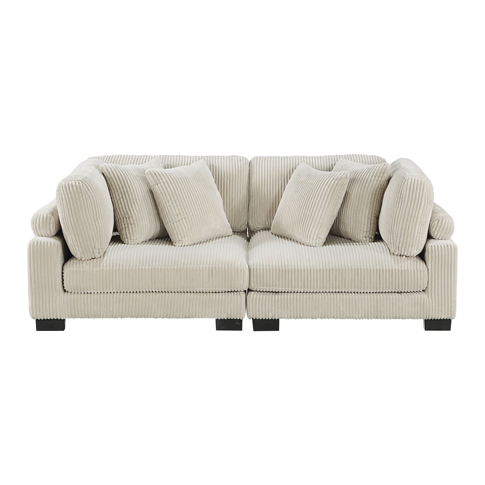 Traverse Corduroy Love Seat in Beige