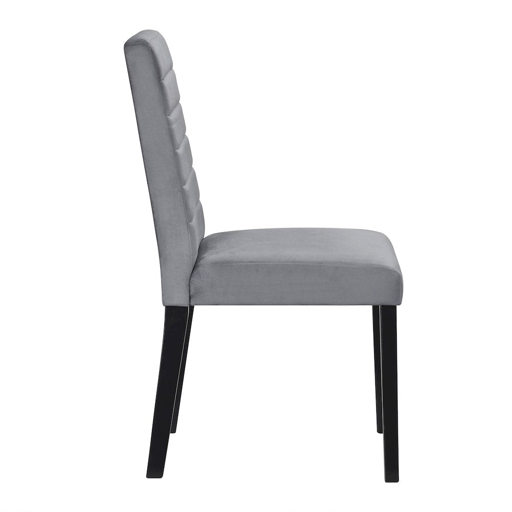 Andreas Velvet Dining Room Side Chair, set of 2 in Gray