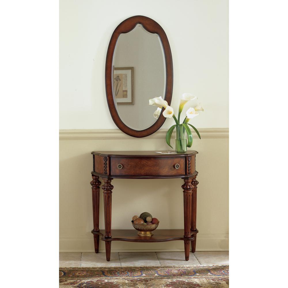 Halifax 1 Drawer Console 34" Table with storage, Dark Brown