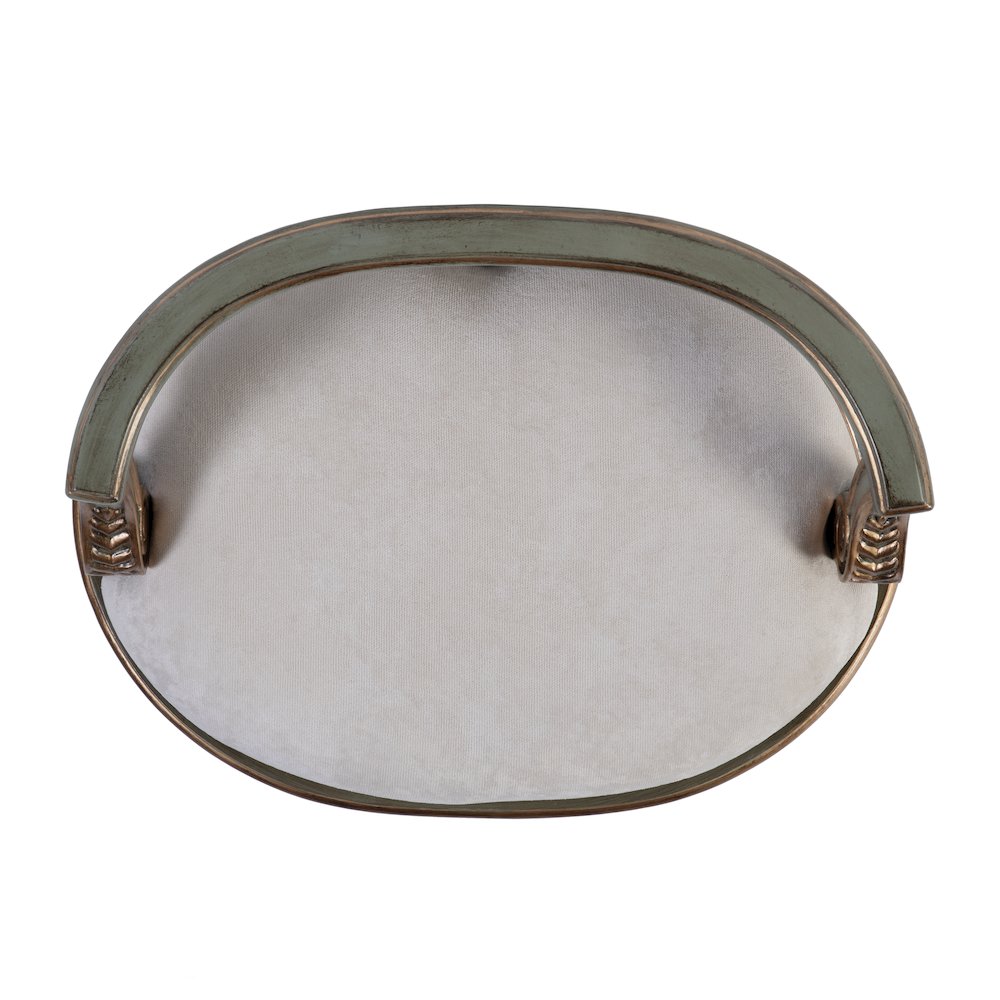 Hathaway 22.5 in. W Oval Upholstered Vanity Seat, Pastel Green