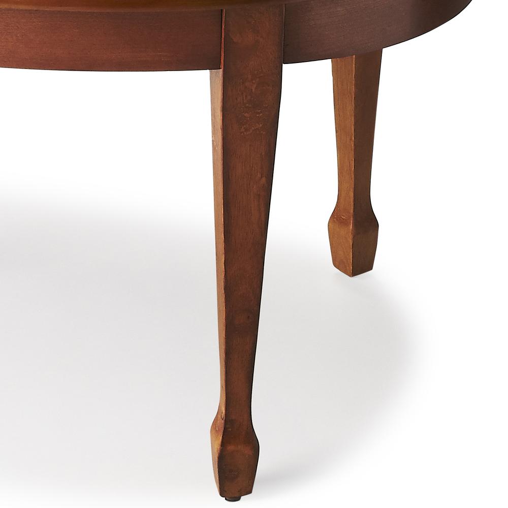 Clayton Oval Wood Coffee Table, Medium Brown